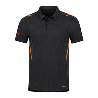 Abbildung von JAKO Herren Poloshirt Challenge, Schwarz Meliert/Neonorange, S
