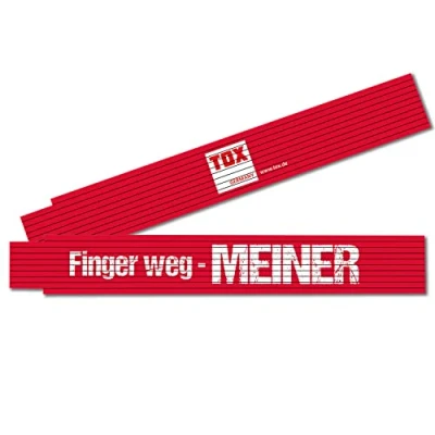 Abbildung von TOX DÜBEL TECHNIK Zollstock Meterstab 2 meter, farbenfroh mit cooler Beschriftung, in verschiedenen Farben und Sprüchen