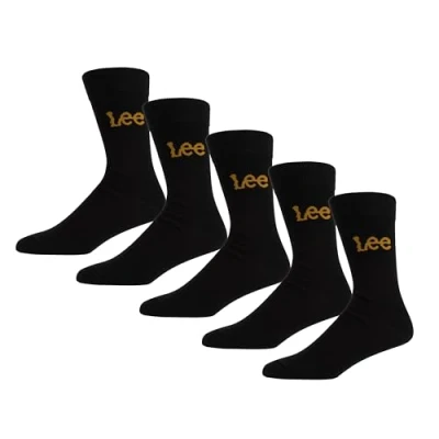 Abbildung von Lee Unisex Black Mens and Womens Low Calf Designer Dress Casual Wear Smart Crew Socks, 6 8