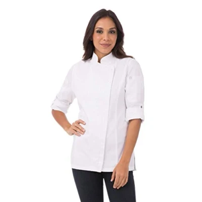 Abbildung von Chef Works Damen Hartford Kochmantel Kochjacke, Weiss/opulenter Garten, Small