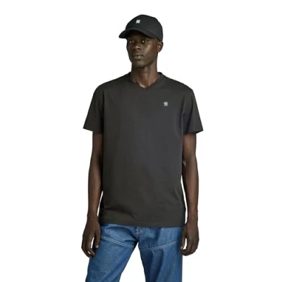 Abbildung von G Star Bases Vneck Tshirt basic, Herren, Größe: Medium, Dark black
