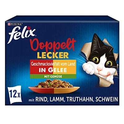 Abbildung von FELIX So gut wie es aussieht Doppelt Lecker Katzenfutter nass in Gelee, Sorten Mix, 6er Pack (6 x 12 Beutel à 85g)
