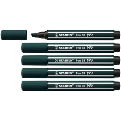 Abbildung von Premium Filzstift mit dicker Keilspitze STABILO Pen 68 MAX 5er Pack grünerde