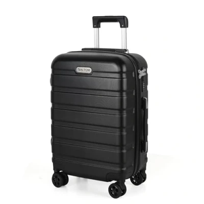 Abbildung von TANTOMI Handgepäck Koffer, Reisekoffer Hartschalenkoffer, Koffer &amp; Trolley mit Passwortsperre, Hartschale Suitcase 4 Rollen(Schwarz)