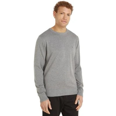 Abbildung von Tommy Hilfiger Essential CREW NECK Strickpullover, Herren, Größe: 3XL, Medium grey heather