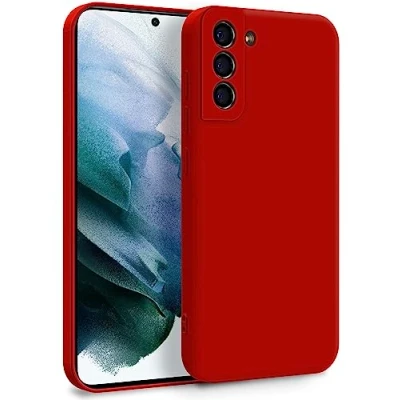 Abbildung von MyGadget Hülle für Samsung Galaxy S21 Zweilagige Handyhülle mit Kameraschutz Cover Innenfutter &amp; Silikon außen Rot