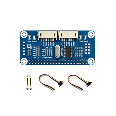 Abbildung von Waveshare Serial Expansion HAT for Raspberry Pi Zero/Zero W/Zero WH/2B/3B/3B+ I2C Interface Provides 2 ch UART and 8 GPIOs
