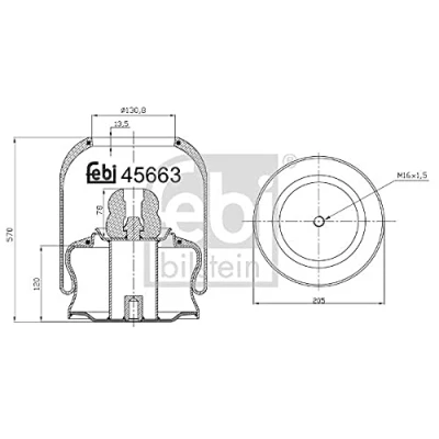 Abbildung von FEBI BILSTEIN 45663 Federbalg, Luftfederung Hinterachse