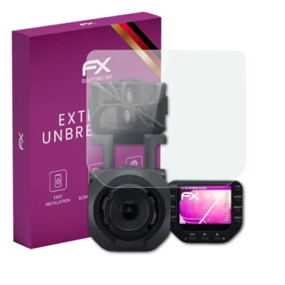 Abbildung von atFoliX Glasfolie kompatibel mit Zoom Q8n Panzerfolie, 9H Hybrid Glass FX Schutzpanzer Folie