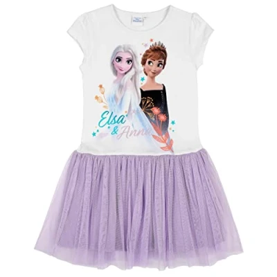 Abbildung von Disney Frozen Sommerkleid Eiskönigin 2 Kurzarm Kleid mit Anna und Elsa