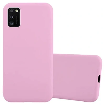 Abbildung von Cadorabo Hülle kompatibel mit Samsung Galaxy A41 Schutzhülle TPU Silikon Case Candy Design Slim Kratzfest Weiche Gummi Rundumschutz für in Rosa