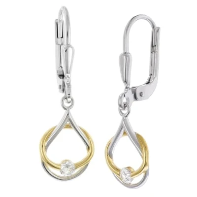 Abbildung von trendor 28543 Damen Ohrringe 925 Silber Bicolor Ohrhänger