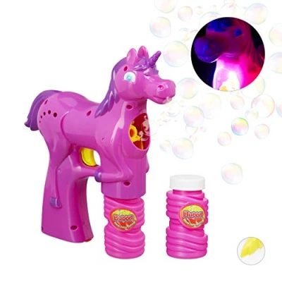 Abbildung von relaxdays Seifenblasenpistole Einhorn Seifenblasenpistole, Pink