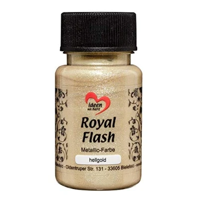Abbildung von Ideen mit Herz Royal Flash, Acryl Farbe, metallic, feinsten Glitzerpartikeln, 50 ml (hellgold)