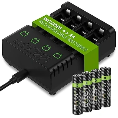 Abbildung von Venom Ladestation mit wiederaufladbarem Akku Plus 4 x AA 2100 mAh Batterien