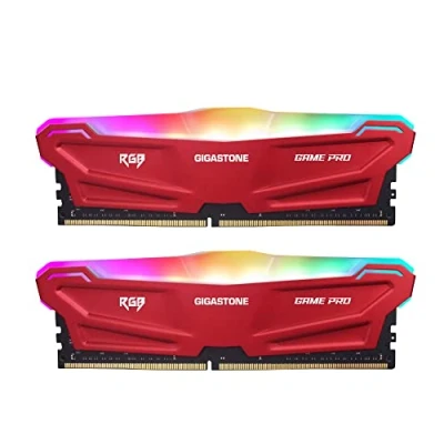 Abbildung von 【RAM DDR4】 Gigastone Red RGB Game PRO Desktop RAM 16GB (2x8GB) DDR4 3200MHz PC4 25600 CL16 1.35V 288 pin Unbuffered Non ECC UDIMM per PC Gaming Memory Module (Solo Desktop)