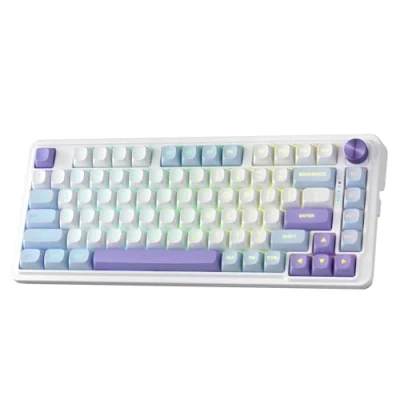 Abbildung von Redragon K673 MAX 75% kabellose Gasket RGB Gaming Tastatur, 3 Modi, 81 Tasten, kompakte PBT Tastatur mit Hot Swap, dedizierter Knopfsteuerung und 5 lagiger Geräuschdämpfung, linearer Schalter