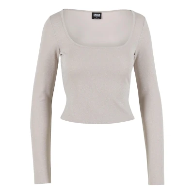 Abbildung von Urban Classics Square NECK Langarmshirt, Damen, Größe: 4XL, Whitesand