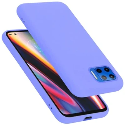 Abbildung von Cadorabo Hülle kompatibel mit Motorola Moto G 5G Plus Handyhülle für Case aus flüssigem Silikon stoßfeste dünne TPU Schutzhülle Liquid HELL LILA