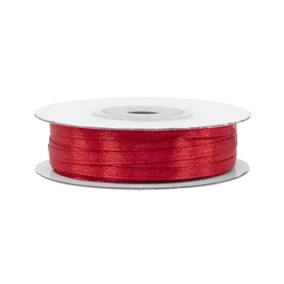 Abbildung von Satinband 3mm x 50m Rolle FARBAUSWAHL in 3/6/12/18/25/38/50/75/100mm farbecht &amp; waschbar Schleifenband für Hochzeit Geschenkband zum Verpacken Dekorieren Basteln Dunkelrot 260