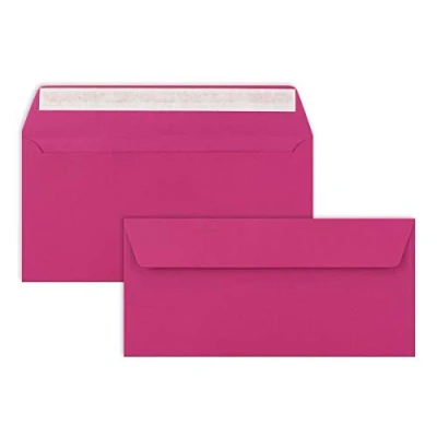 Abbildung von 25 Brief Umschläge DIN Lang Amarena Rot gerippt 110 g/m² 11 x 22 cm sehr formstabil Haftklebung Qualitätsmarke: FarbenFroh by GUSTAV NEUSER