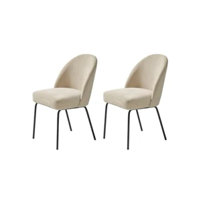 Abbildung von FJORDFORM Esszimmerstuhl, 2&#039;er stühlen, Sand Chenille, Schwarze metalbeine Chair, one size
