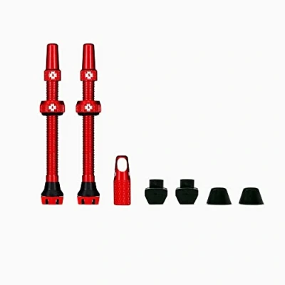 Abbildung von Muc Off Unisex Red Tubeless Presta, 60mm Premium No Leak Bicycle with Integrated Valve Core Removal Tool Rohrloses Ventil, rot, 60 mm