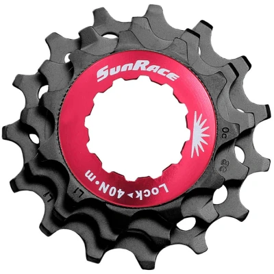 Abbildung von SUNRACE Unisex Adult Nero KIT Lockring Rosso+Pignoni 12V in Alluminio, Unica