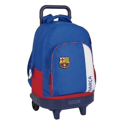 Abbildung von Safta FC Barcelona 2. Team, großer Rucksack mit Rädern, kompakt, abnehmbar, ideal für Kinder unterschiedlichen Alters, bequem und vielseitig, Qualität Stärke, 33 x 22 45 cm, Blau