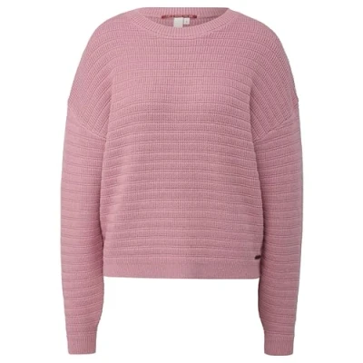 Abbildung von QS MIT Strukturmuster Strickpullover, Damen, Größe: Medium, Altrosa