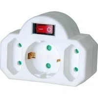 Abbildung von Brennenstuhl Adapterstecker Euro 2 + Schutzkontakt 1 mit Schalter Mehrfachsteckdose