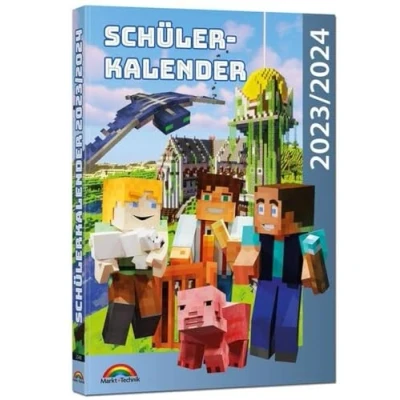 Abbildung von Schülerkalender 2023/2024 mit Minecraft inklusive Tipps, Tricks &amp; Crafting Rezepten