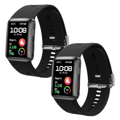 Abbildung von kwmobile Ersatzarmband kompatibel mit Huawei Watch D Armband Fitnesstracker Band aus Silikon in Schwarz