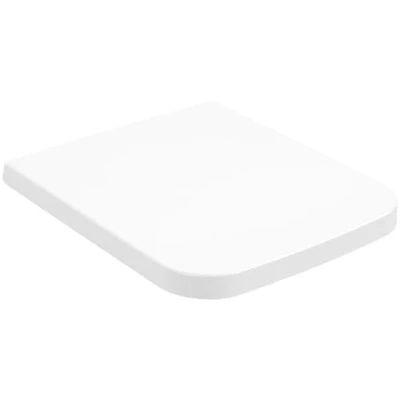 Abbildung von Villeroy &amp; Boch Venticello WC Sitz, Toilettendeckel mit Absenkautomatik, abnehmbarer Toilettensitz aus bruchsicherem Duroplast, Klodeckel Original Ersatzteil, rechteckig, Stone White, matt