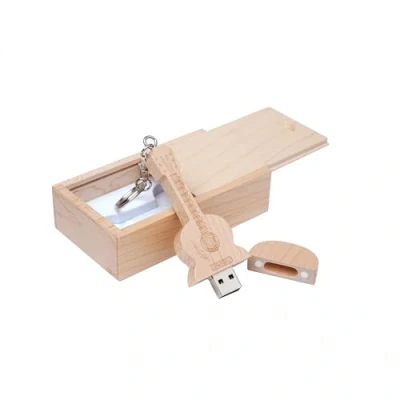 Abbildung von Guitar Shaped Maple Wood Memory Stick USB Flash Drive in Box (2.0/64GB, Wood)
