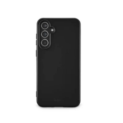 Abbildung von Hama Hülle für Samsung Galaxy S23 FE (Handyhülle, stoßfest, kratzfest, elegante Schutzhülle Rückseite, weich, slim, softe Oberfläche, Wireless Charging kompatibel) schwarz