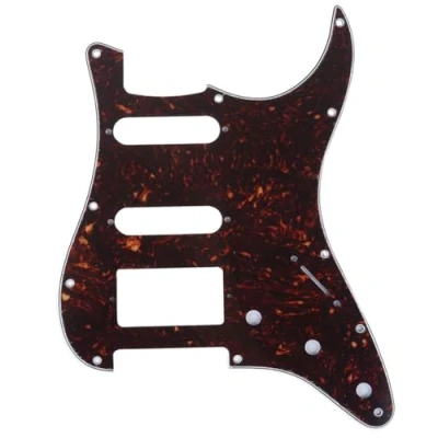 Abbildung von Musiclily Pro 11 Löcher HSS Strat Pickguard Gitarren Schlagbrett für American Modern Style Stratocaster E Gitarre,4 lagig Tortoise Shell