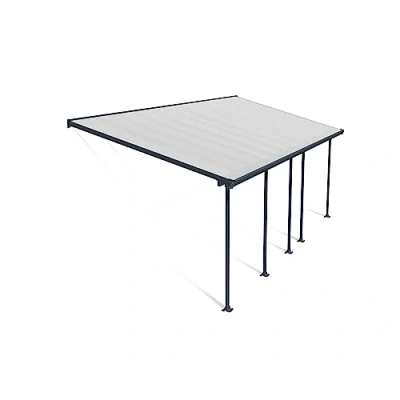 Abbildung von Canopia by Palram Terrassenüberdachung Alu Feria 3X7.30 Polycarbonat Hohlkammerplatten Pergola 730 x 300 cm Grau zur Überdachung ihrer Terrasse