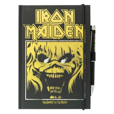 Abbildung von Grupo Erik Premium Notizbuch mit Stift Iron Maiden A5 Dotted Prorektor Klein Reisetagebuch zum selberschreiben Bullet Journal Tagebuch Erwachsene