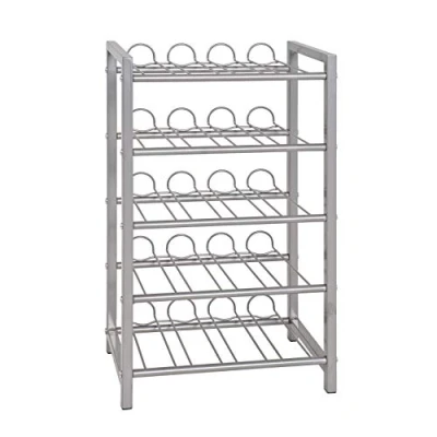 Abbildung von HAKU Möbel Flaschenregal alu, Metall Maße: B 34 cm x H 59 T 22 cm, Style: Modern