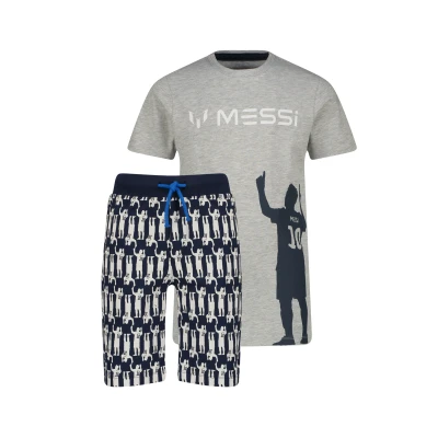 Abbildung von Messi Silhouette Nachtwäsche Set für Kinder, Größe: 122 128, Grey melee