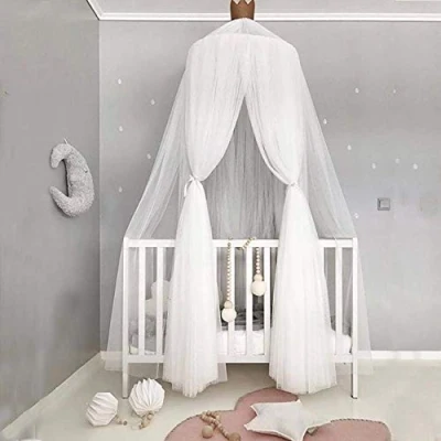 Abbildung von Naturer Weiß Betthimmel Babybett Baldachin Groß Dekohimmel für Kinder Zimmerm,Moskitonetz Baby Bett Fliegennetz Mückenschutz Kinderbetten