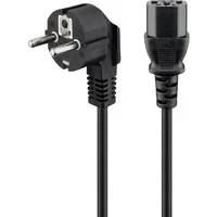 Abbildung von Goobay 68604 Kaltgerätekabel 1,5m / C13 Kaltgerätebuchse &amp; 90 Grad Schutzkontaktstecker Winkelstecker Universelles PC Monitor Stromkabel Netzkabel Schwarz 1,5 m