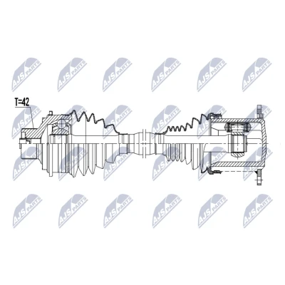 Abbildung von NTY NPW PS 021 Antriebswelle Vorderachse links, rechts 505mm