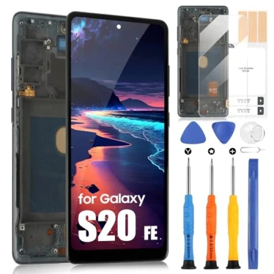 Abbildung von Bildschirm für Samsung Galaxy S20 Fe SM G780F/Galaxy 5G G781B LCD Display Touchscreen Montage Digitizer mit Reparatur Kit (6,5 Zoll, Schwarz Rahmen, Ohne Fingerabdruckerkennung)