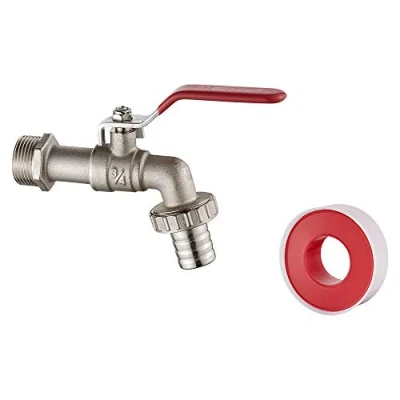 Abbildung von Ibergrif Garten Wasserhahn 3/4 zoll mit Gartenschlauch Adapter Kugelhahn Frostsicher 10℃, High Temperature Resistance 120℃, Absperrhahn Tropffrei für Regentonne, Aussen Messing