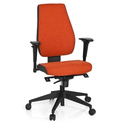 Abbildung von hjh OFFICE 608818 Profi Bürostuhl PRO TEC 500 Stoff Rot Drehstuhl ergonomisch, Rückenlehne &amp; Armlehnen höhenverstellbar
