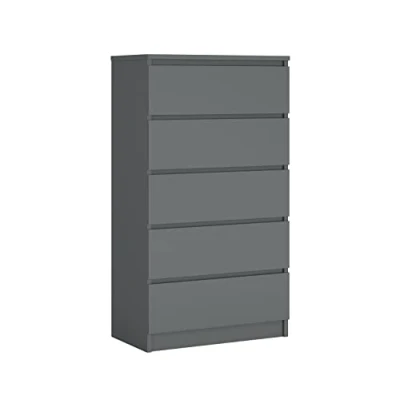 Abbildung von 3E 3xE living.com Komodenschrank mit 5 Schubladen, Farbe: ANTHRAZIT, A: 70 x 125 39 cm