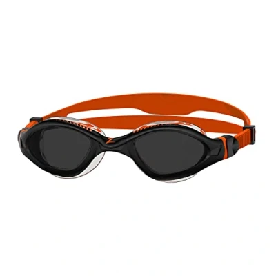 Abbildung von Zoggs Tiger LSR+ Smoke Tint Schwimmbrille für Erwachsene, Schwarz/Orange/getönter Rauch, (Smaller Fit)