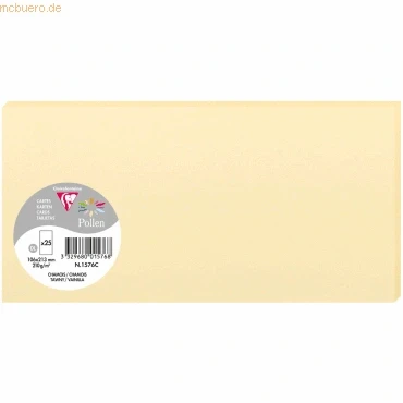 Abbildung von Clairefontaine 1576C Packung mit 25 Karten Pollen in Format DL, 210g 106 x 213mm, Chamois